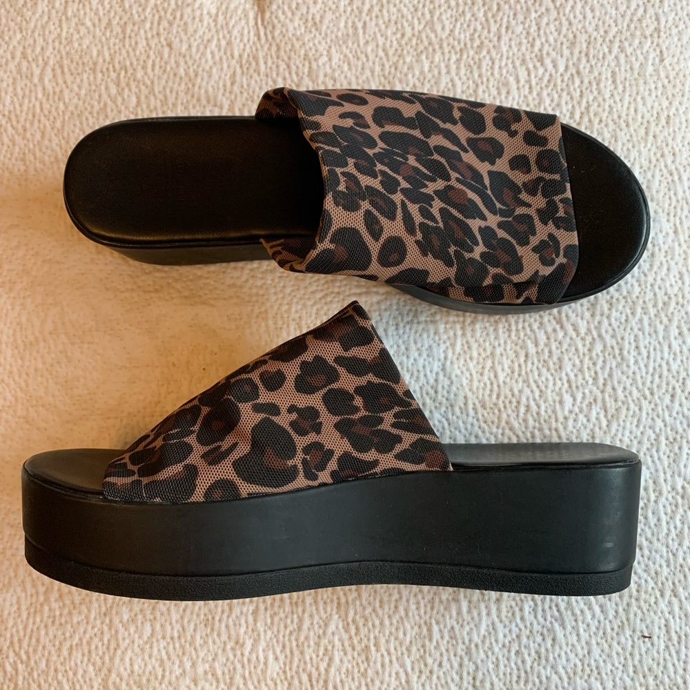 Steve Madden SM NY Platform Y2K Slip-on Sandal Black Cheetah